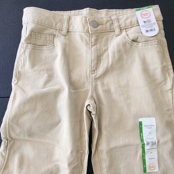 NWT Girls Wonder Nation Pants Khakis Sz 10 Straight Adjustable Waist Stretch NEW - Picture 8 of 11